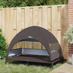 vidaXL Hochgelegtes Hundebett Braun 127 x 81 x 108 cm Stoff und Stahl
