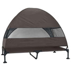 vidaXL Hochgelegtes Hundebett Braun 127 x 81 x 108 cm Stoff und Stahl