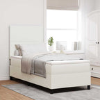 vidaXL Boxspringbett mit Kopfteil Creme und Weiß 80 x 200 cm Cordstoff