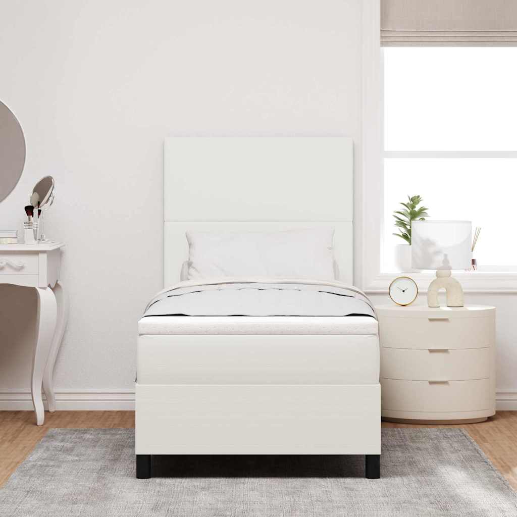 vidaXL Boxspringbett mit Kopfteil Creme und Weiß 80 x 200 cm Cordstoff