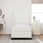vidaXL Boxspringbett mit Kopfteil Creme und Weiß 80 x 200 cm Cordstoff