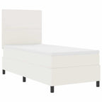 vidaXL Boxspringbett mit Kopfteil Creme und Weiß 80 x 200 cm Cordstoff
