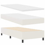 vidaXL Boxspringbett mit Kopfteil Creme und Weiß 80 x 200 cm Cordstoff