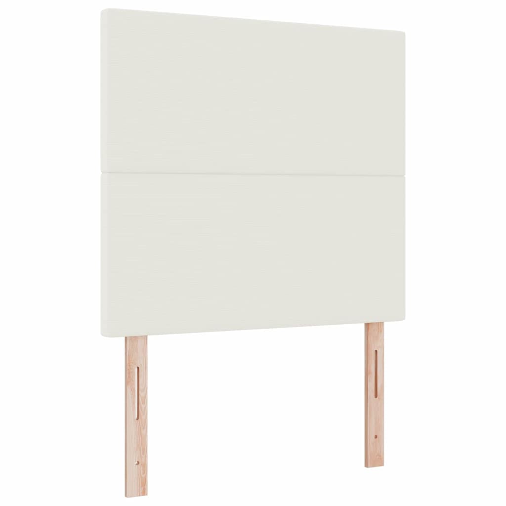 vidaXL Boxspringbett mit Kopfteil Creme und Weiß 80 x 200 cm Cordstoff