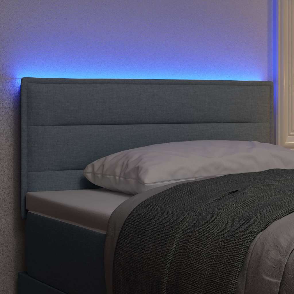 vidaXL LED Kopfteil mit LED-Lichtleisten Hellgrau 80 cm Stoff