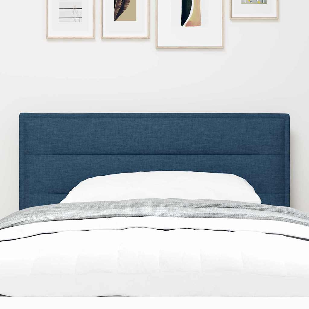 vidaXL LED Kopfteil mit LED-Lichtleisten mit Kopfteil Blau 90 cm Stoff