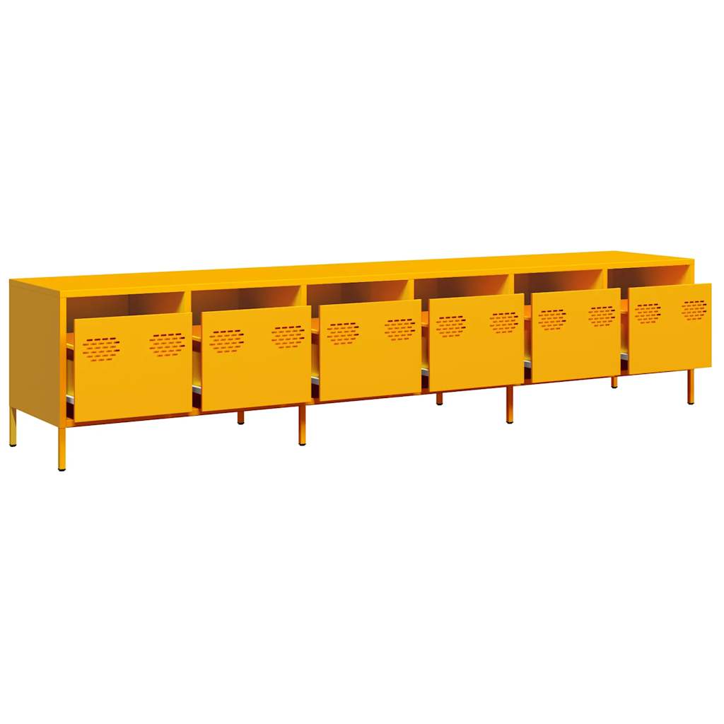 vidaXL TV-Schrank Senfgelb 202x39x43,5 cm Kaltgewalzter Stahl