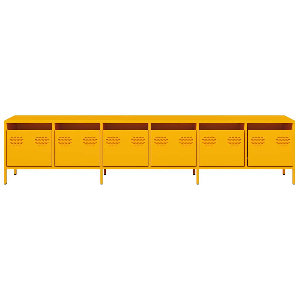 vidaXL TV-Schrank Senfgelb 202x39x43,5 cm Kaltgewalzter Stahl
