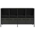 vidaXL Sideboard Schwarz 135x39x73,5 cm Kaltgewalzter Stahl