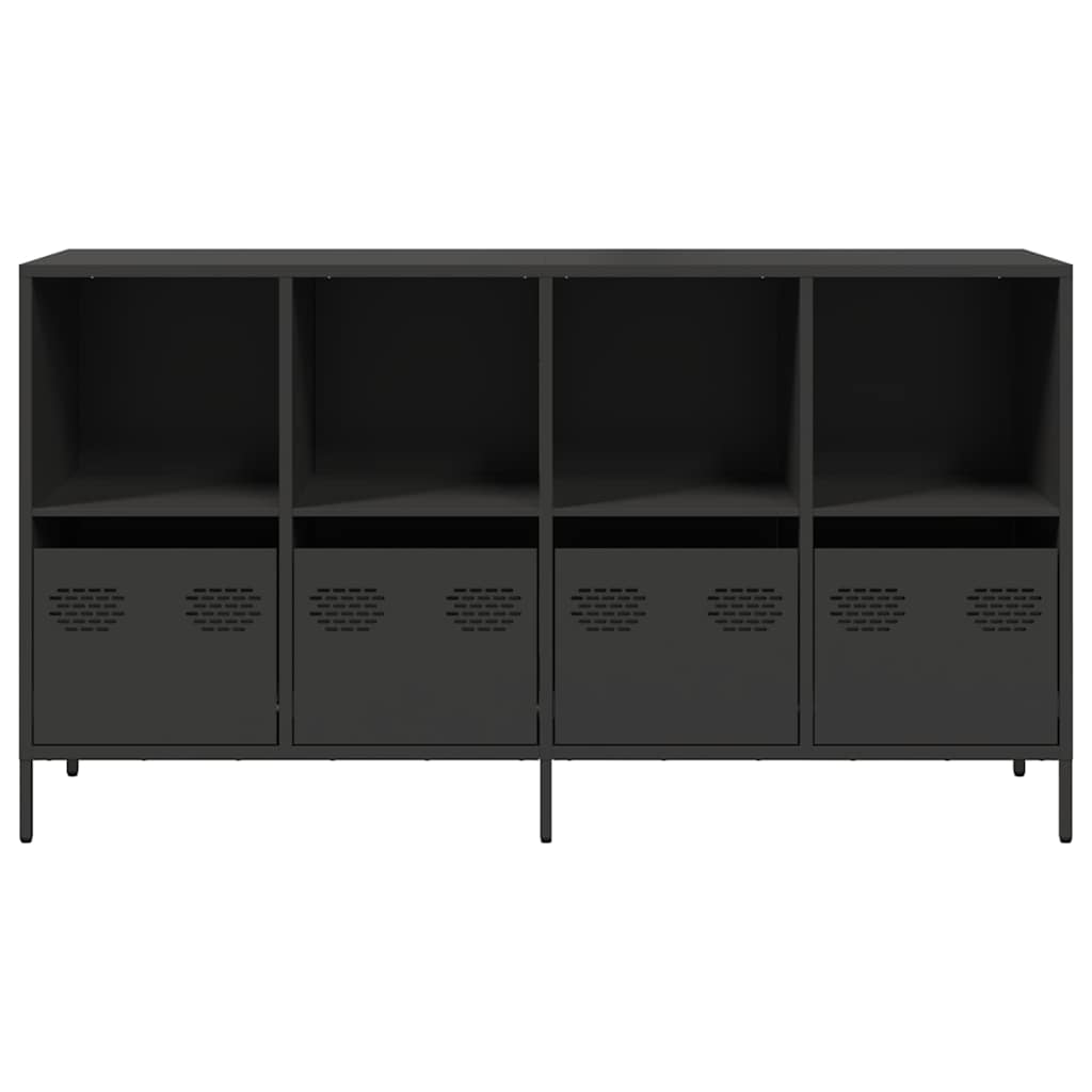 vidaXL Sideboard Schwarz 135x39x73,5 cm Kaltgewalzter Stahl