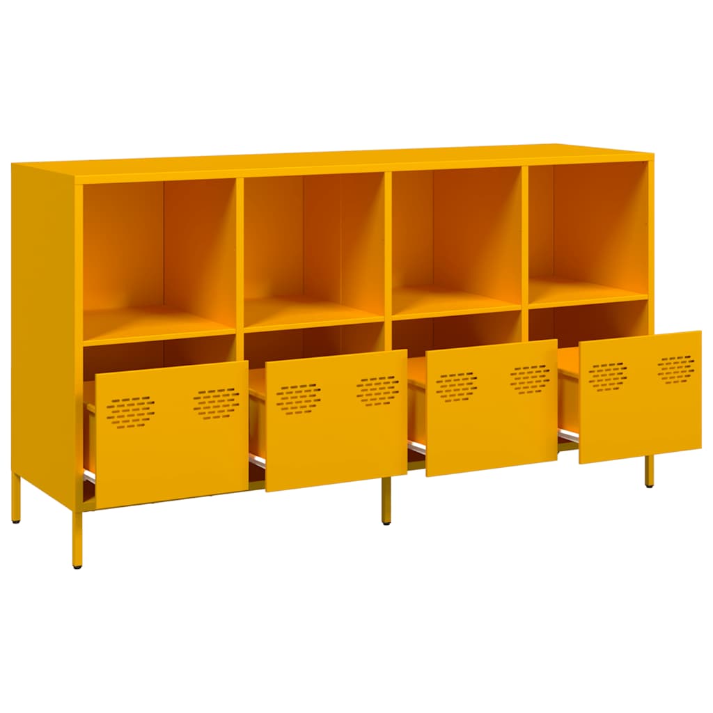 vidaXL Sideboard Senfgelb 135x39x73,5 cm Kaltgewalzter Stahl