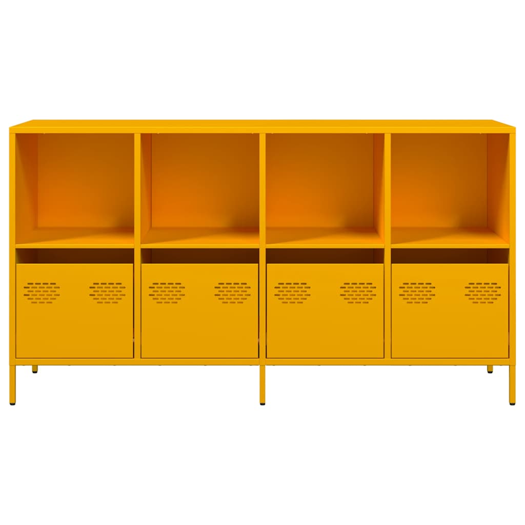 vidaXL Sideboard Senfgelb 135x39x73,5 cm Kaltgewalzter Stahl