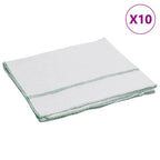 vidaXL Reinigungstücher 10 Stk. Weiß mit Grünen Gestreift 50x60 cm