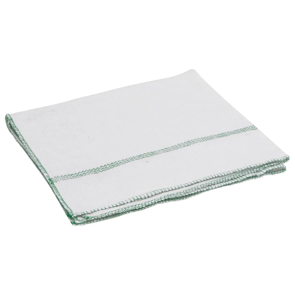 vidaXL Reinigungstücher 10 Stk. Weiß mit Grünen Gestreift 50x60 cm