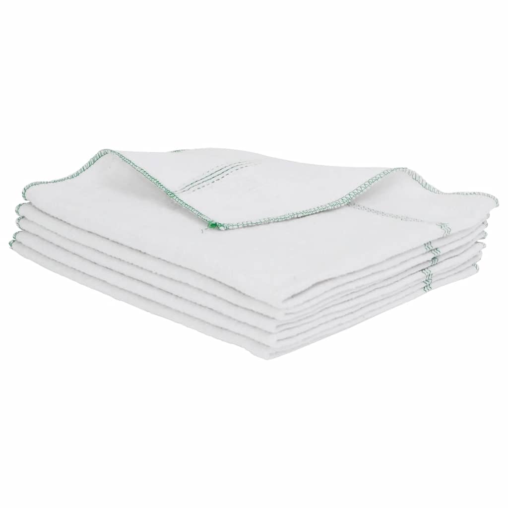 vidaXL Reinigungstücher 10 Stk. Weiß mit Grünen Gestreift 50x60 cm