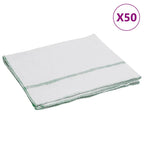 vidaXL Reinigungstücher 50 Stk. Weiß mit Grünen Gestreift 50x60 cm