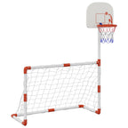vidaXL Fußball- und Basketball-Set für Kinder mit Bällen 98x50x70 cm