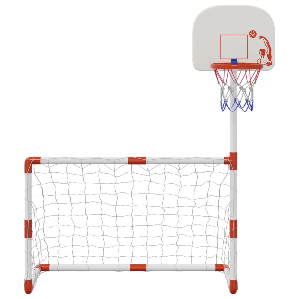 vidaXL Fußball- und Basketball-Set für Kinder mit Bällen 98x50x70 cm