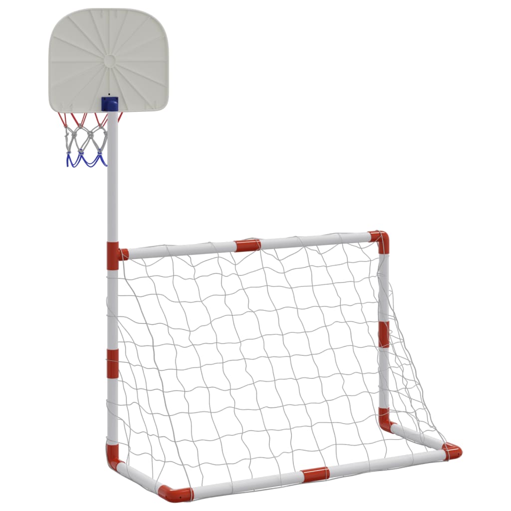 vidaXL Fußball- und Basketball-Set für Kinder mit Bällen 98x50x70 cm