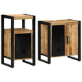 vidaXL Badezimmermöbel-Set 2 pcs Braun und Schwarz Massivholz Mango