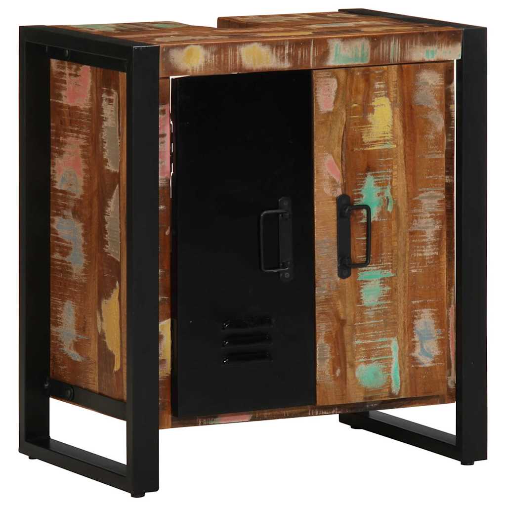 vidaXL Badezimmermöbel-Set mit Regal 2 pcs Massives upgecyceltes Holz