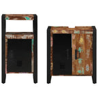 vidaXL Badezimmermöbel-Set mit Regal 2 pcs Massives upgecyceltes Holz