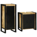 vidaXL Badezimmermöbel-Set mit Regal 2 pcs Braun Massives Mangoholz