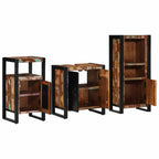 vidaXL Badezimmermöbel-Set mit Regal 3 pcs Massives upgecyceltes Holz