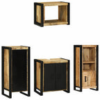 vidaXL Badezimmermöbel-Set 4 pcs Braun Massives upgecyceltes Holz