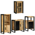 vidaXL Badezimmermöbel-Set mit Regal 4 pcs Braun Massives Mangoholz