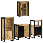 vidaXL Badezimmermöbel-Set mit Regal 4 pcs Braun Massives Mangoholz