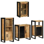vidaXL Badezimmermöbel-Set mit Regal 4 pcs Braun Massives Mangoholz