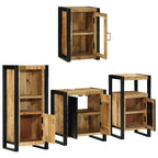 vidaXL Badezimmermöbel-Set mit Regal 4 pcs Braun Massives Mangoholz