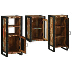 vidaXL Badezimmermöbel-Set mit Regal 3 pcs Mehrfarbig Massives Altholz