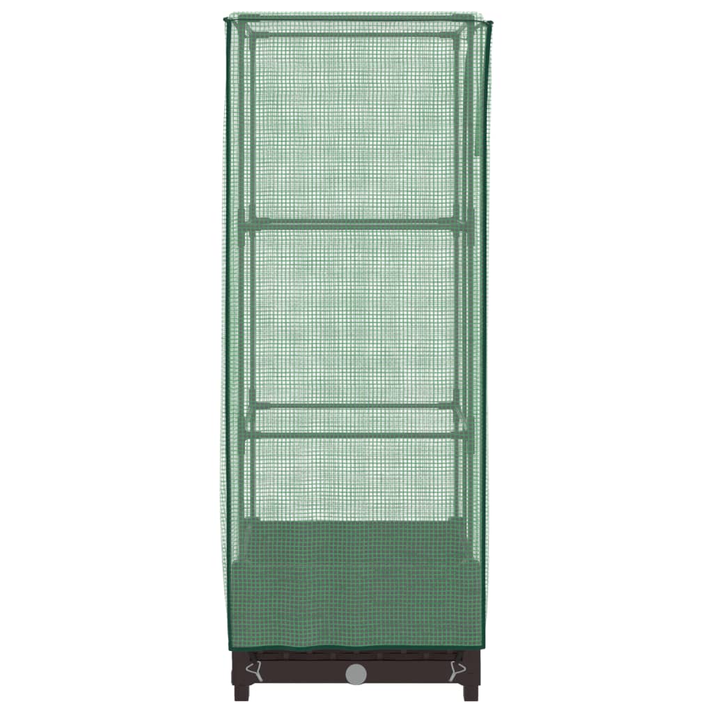 vidaXL Hochbeet mit Gewächshaus-Aufsatz Rattan-Optik 40x40x123 cm