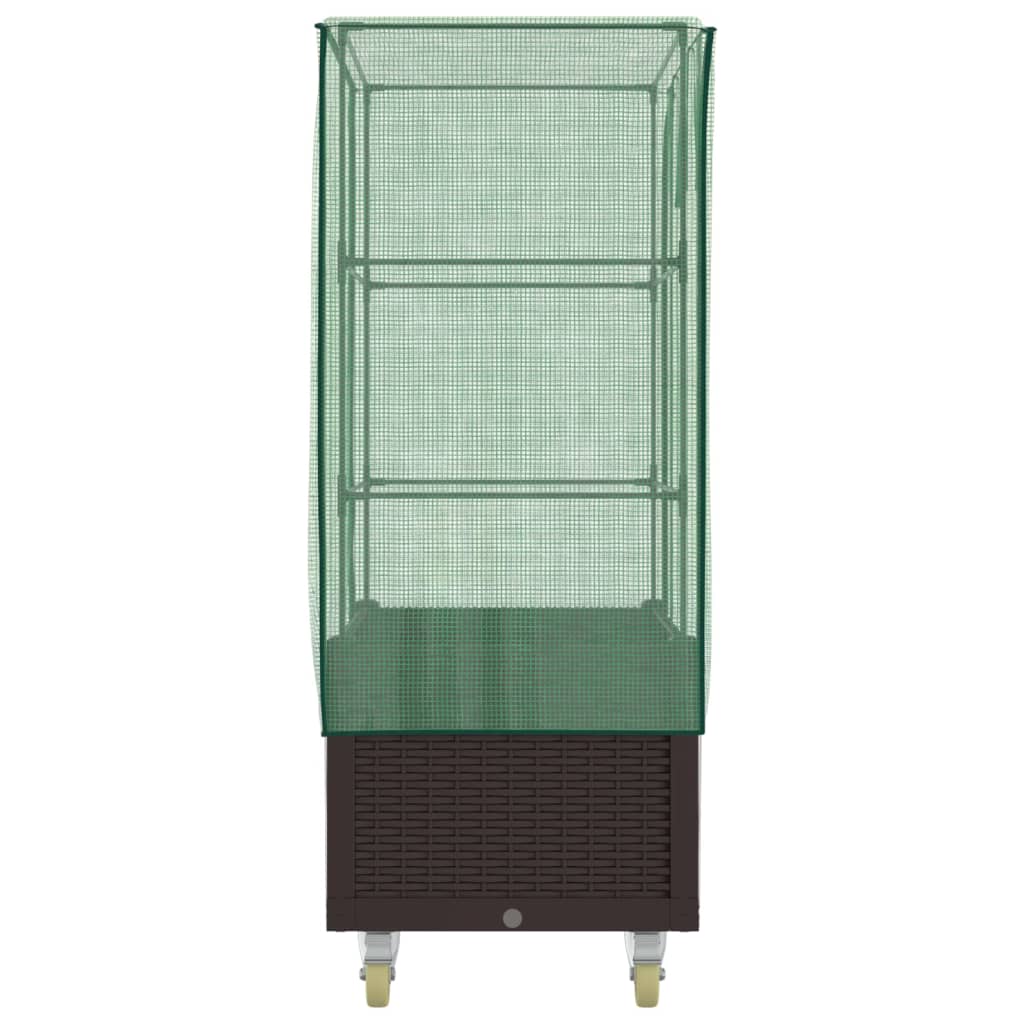 vidaXL Hochbeet mit Aufsatz und Rollen Rattan-Optik 80x50x182 cm