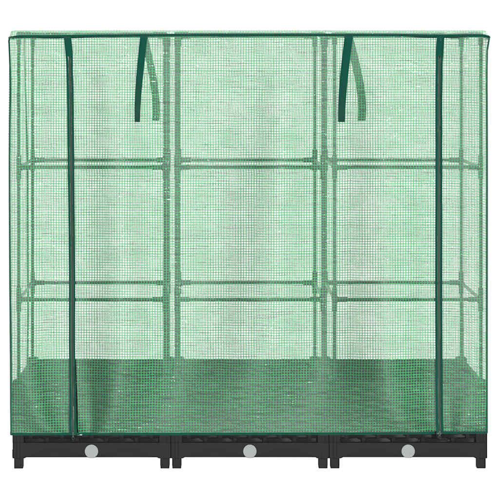 vidaXL Hochbeet mit Gewächshausabdeckung Rattanoptik 120x40x123 cm