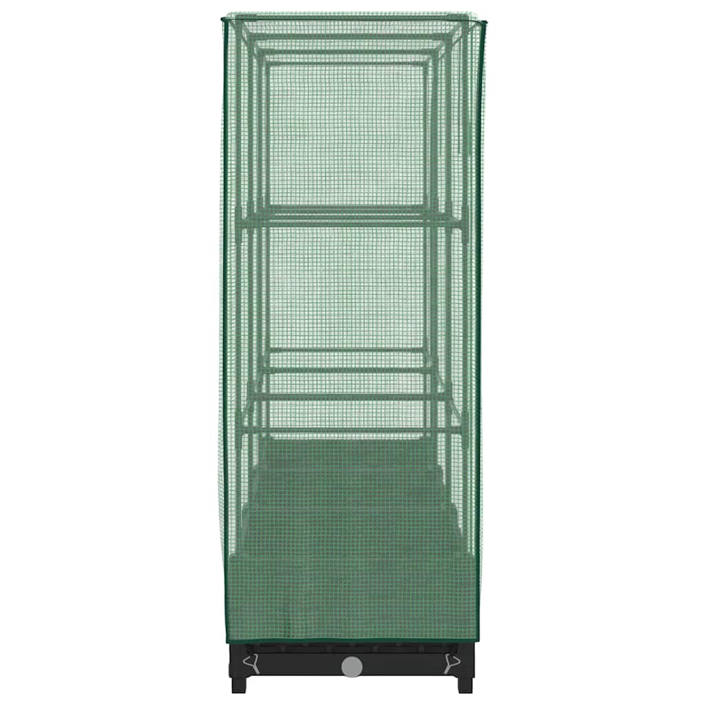 vidaXL Hochbeet mit Gewächshausabdeckung Rattanoptik 120x40x123 cm