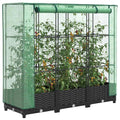 vidaXL Hochbeet mit Gewächshausabdeckung Rattanoptik 120x40x123 cm