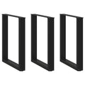 vidaXL Esstischbeine U-Form 3 Stk. Schwarz 70x(72-73) cm Stahl