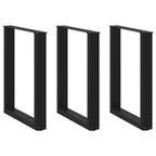 vidaXL Esstischbeine U-Form 3 Stk. Schwarz 70x(72-73) cm Stahl