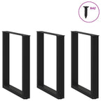 vidaXL Esstischbeine U-Form 3 Stk. Schwarz 70x(72-73) cm Stahl