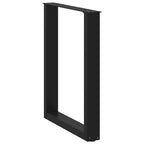 vidaXL Esstischbeine U-Form 3 Stk. Schwarz 70x(72-73) cm Stahl