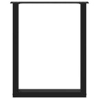vidaXL Esstischbeine U-Form 3 Stk. Schwarz 70x(72-73) cm Stahl
