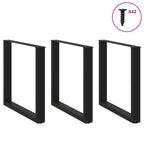 vidaXL Esstischbeine U-Form 3 Stk. Schwarz 80x(72-73) cm Stahl
