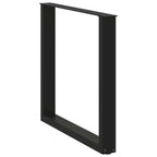 vidaXL Esstischbeine U-Form 3 Stk. Schwarz 80x(72-73) cm Stahl