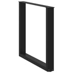 vidaXL Esstischbeine U-Form 3 Stk. Schwarz 90x(72-73) cm Stahl