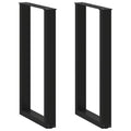 vidaXL Bartischbeine U-Form 2 Stk. Schwarz 40x(90-91) cm Stahl