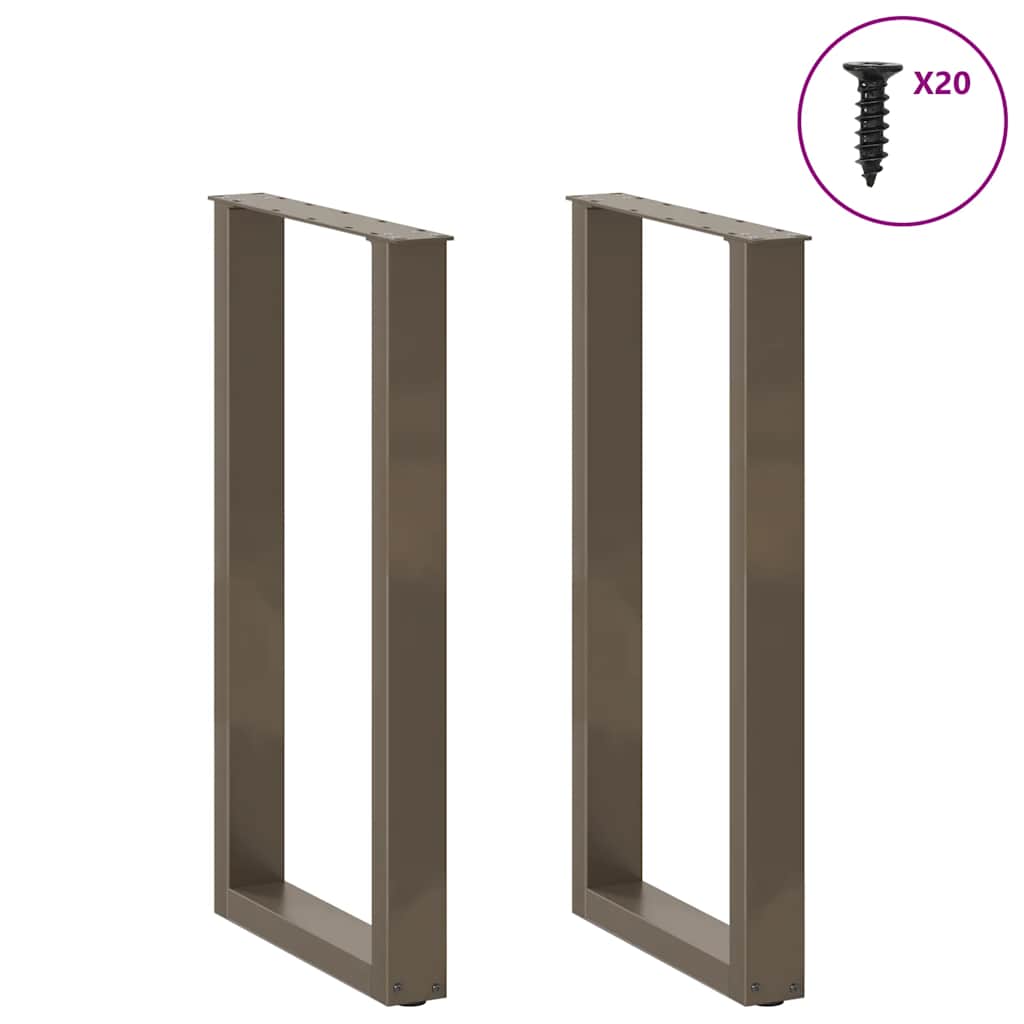 vidaXL Bartischbeine U-Form 2 Stk. Naturstahl 40x(90-91) cm Stahl