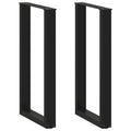 vidaXL Bartischbeine U-Form 2 Stk. Schwarz 50x(90-91) cm Stahl